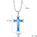 New Hipster Retro 3-layer Blue And Black Cross Necklace, Simple Retro Cross Pendant Necklace Jewelry_voghion.com