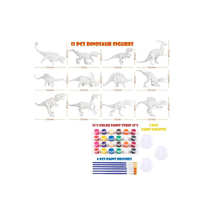 Dinosaurusten maalaus Lasten dinosaurusten värit, tee-se-itse-lelut Syntymäpäivälahja-lelumaalaus_voghion.com