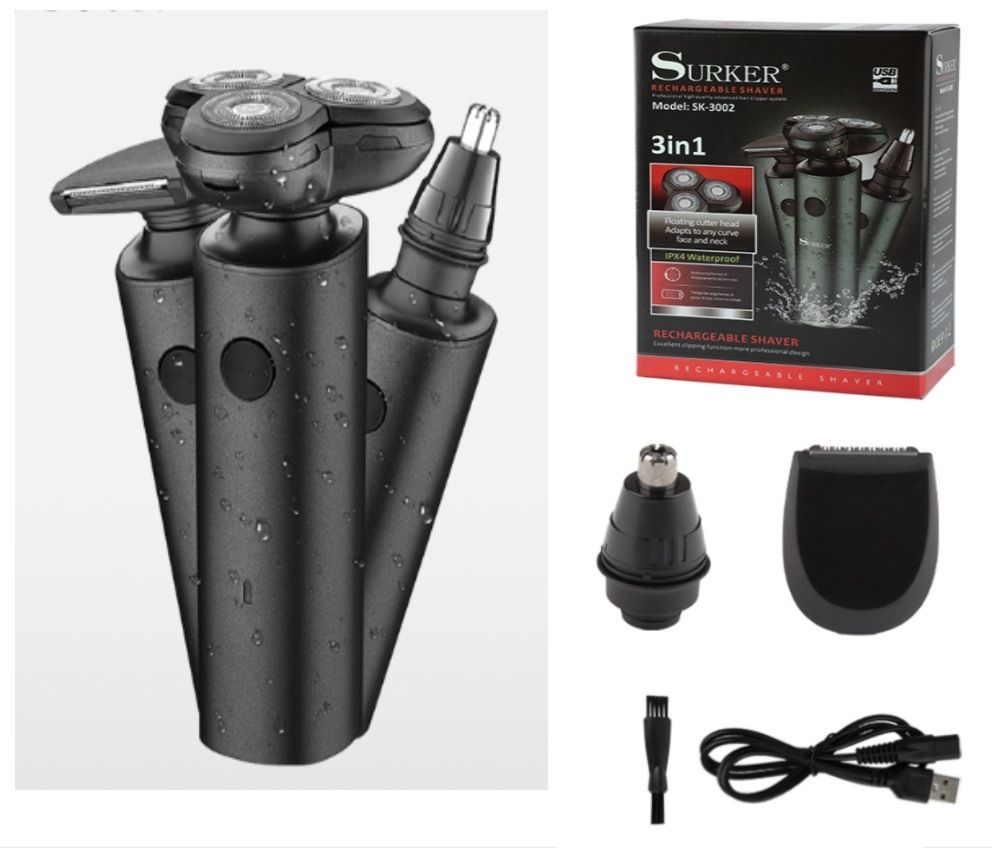 Rasoio elettrico digitale galleggiante multifunzionale a tre lame di ricambio per tutto il corpo, lavaggio ad acqua, rasatura e rifinitura_voghion.com