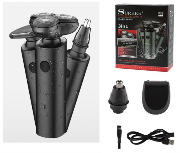 Rasoio elettrico digitale galleggiante multifunzionale a tre lame di ricambio per tutto il corpo, lavaggio ad acqua, rasatura e rifinitura_voghion.com