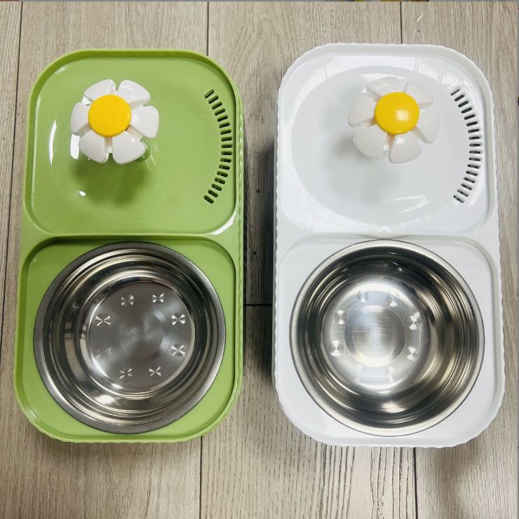 Pet Feede Dispense, Live Dinking Device, Two-in-One Food Bowl Fo Cats And Dogs, Automatic Ciculating Wate_voghion.com