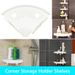 Bathroom Wall Shelf Size Hooks; Install One Storage White Rack With Easy Kitchen Organizer; Non-Marking Shelf Corner_voghion.com