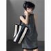 Striped Canvas Bucket Capacity Niche New 2025 Shoulder Large Women's Bags, Handbags_voghion.com