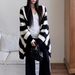 ragazza WITHM Maglione Autunno Inverno 2025 Nuovo Cardigan a Righe Versatile Casual Snellente Largo Cappotto Donna Top_voghion.com