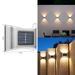 Luminária de parede solar de aço inoxidável com 6 LEDs - Luminária de jardim externa à prova d'água para decoração de pátios, cercas e caminhos_voghion.com