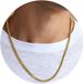 Zilveren/14K vergulde Cubaanse ketting voor mannen en jongens, roestvrijstalen ketting, robuuste, lichtbestendige ketting, sieradencadeaus voor hem, 16/18/20/22/24"_voghion.com