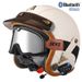 Certyfikowany kask motocyklowy 3C Retro 3/4 z Bluetooth – Prawdziwy skórzany kask z PU do skuterów i cruiserów – Styl vintage dla mężczyzn i kobiet_voghion.com