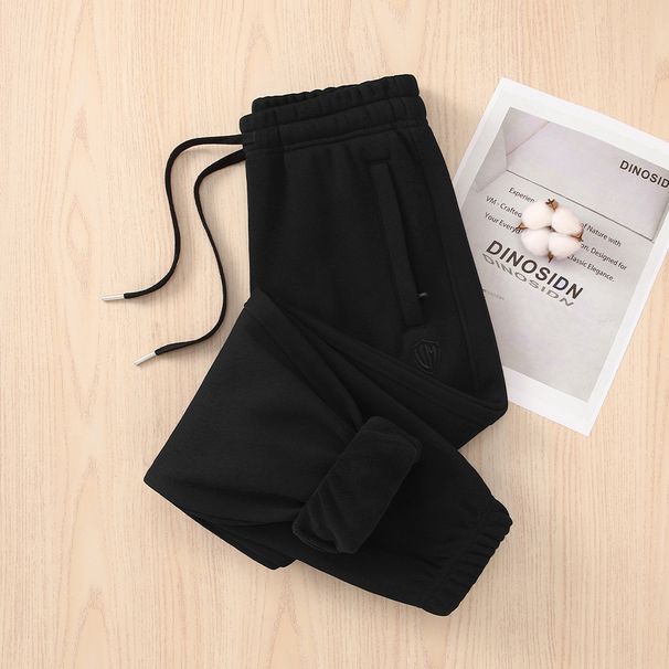 Women's High-Waisted Cotton Jogger Pants – Loose Fit Casual Sweatpants With Cuffed Hem, Tapered Leg (Black/White/Grey/Pink, S-3XL)_voghion.com