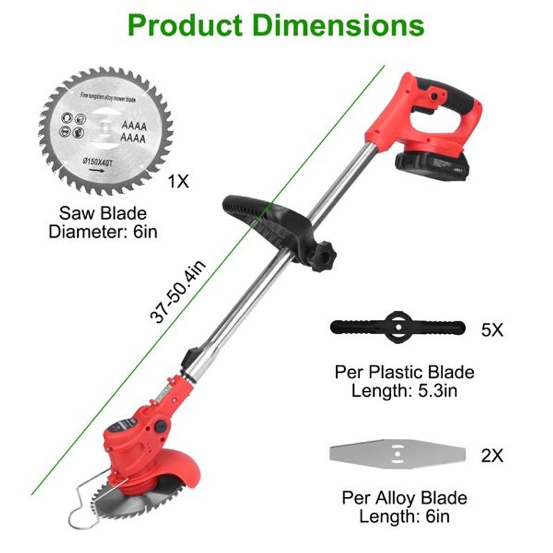 Powerful 8000 Rpm Telescopic Trimmer/barbedless Lawn Mower/brush Trimmer With 37' To 50.4' Adjustable Poles For Garden Yards_voghion.com