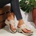Women's Shoes Bohemian Style Wedge Heel Thick Sole, Sandals, Rivets, Elegant, Party, Simple, Solid Color, Summer_voghion.com