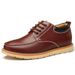 Men's Casual Business Korean Style Versatile Genuine Leather Hidden Wedge Round Toe Lace-Up Low-Top Shoes_voghion.com