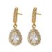 Sterling silver drop Zircon stud earrings electroplated gold-plated diamond-embedded earrings niche all-match_voghion.com