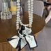 Collana di perle con nastro francese, sciarpa lunga, clavicola, fascia per capelli in stile coreano, catena per maglione_voghion.com