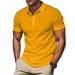 Men's Clothing Lapel Solid Color Short Sleeved Polo Shirt_voghion.com