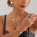 Set di collane da donna con girasoli in metallo lucido esagerato e alla moda_voghion.com