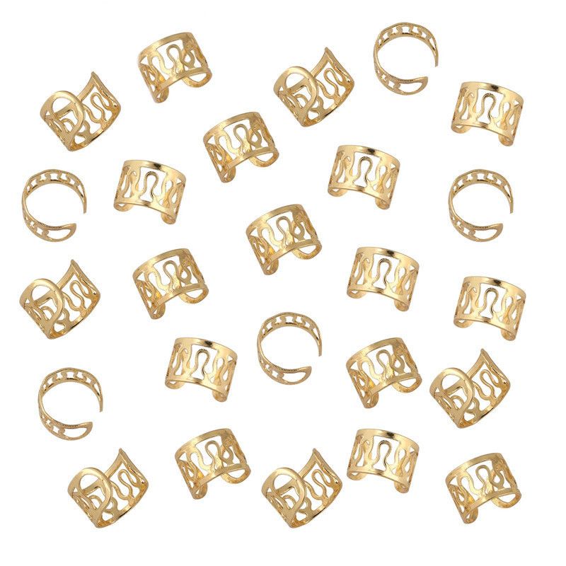 Dreadlocks - Spezielle Haarverlängerungsringe, Zopfzubehör im afrikanischen Stil, Hohl - Geprägte Ringverschlüsse für Perücken_voghion.com