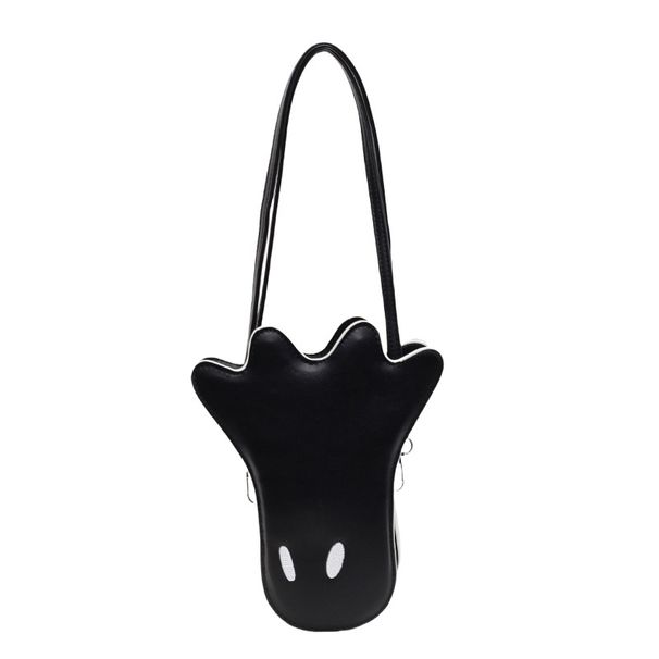 Mini borsa a tracolla fantasma spettrale – Borsa rotonda di Halloween giocosa per donna, piccola borsa a tracolla in PU con tracolla regolabile, carina e alla moda_voghion.com