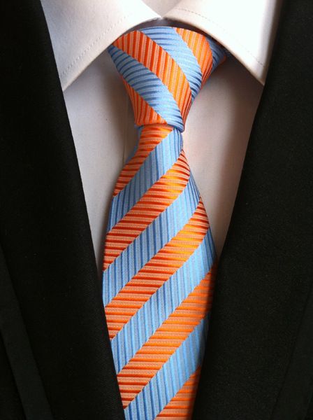 Corbata de negocios unisex de poliéster de 8 cm con diseño moderno y rayas para hombre_voghion.com