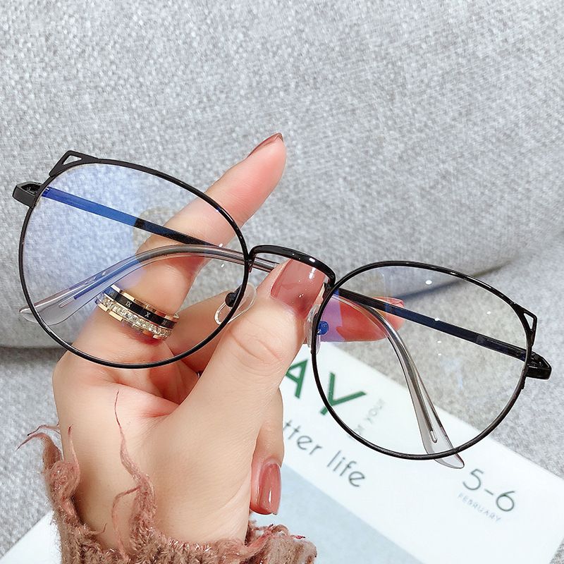 Unisex Plain Plain Mirror Cute Cat Ears Anti-blue Glasses Frame Myopia Glasses Can Be Matched With A Number Of Black Frame Glasses_voghion.com