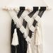 INS Nordic style woven black and white tapestry wall hangings Mini home daily bedroom pendant decoration_voghion.com