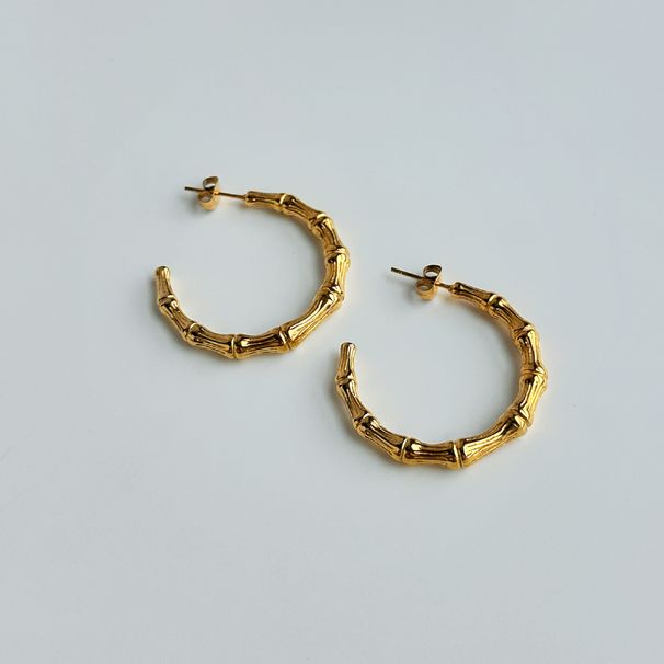 INS Nicchia alla moda INS Retro Orecchini in acciaio al titanio con nodo di bambù_voghion.com