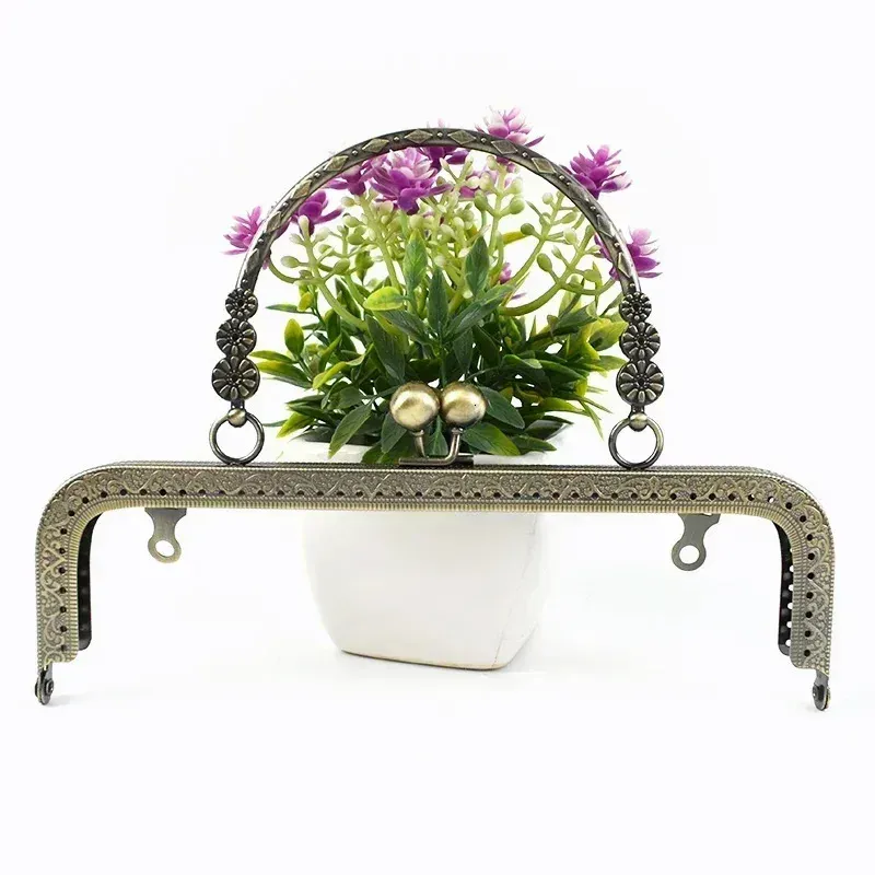 1/2/5 Stück Deepeel 20,5 cm geprägte Taschengriffe, Geldbörsenrahmen, Clutch-Kussverschluss, Nähhalterungen, DIY-Metalltaschengriffe_voghion.com