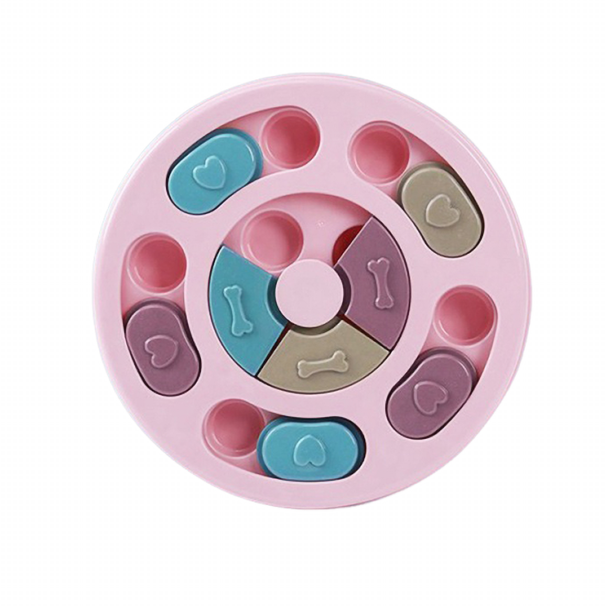 Intelligentes Futterspielzeug mit Fächern, Futternapf mit Rad und Puzzlefunktion für Hunde, ideal zum Spielen und für Katzen._voghion.com