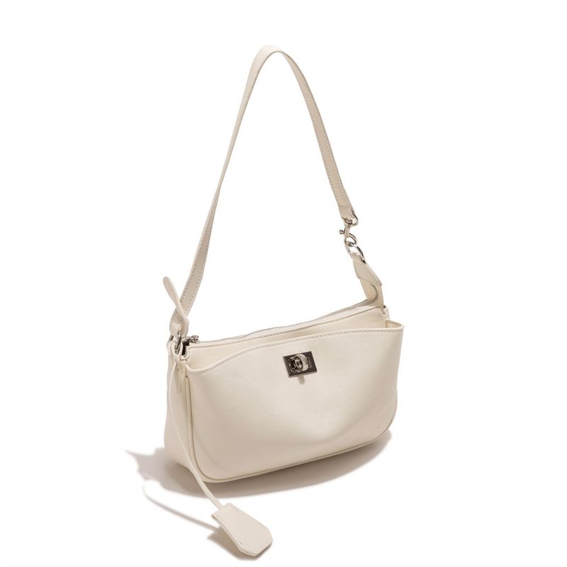 Borsa a tracolla Hobo semplice e di alta qualità, da indossare sotto le ascelle, di colore puro, per l'inizio della primavera 2025, con fibbia a lucchetto, piccola e quadrata, semplice e alla moda._voghion.com