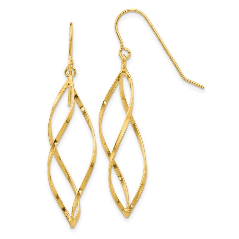 14K Twisted Dangle Earrings_voghion.com