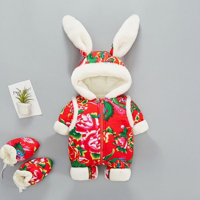 Macacão de bebê, pelúcia de inverno e tecido ral nordeste espesso, calor de bebê recém-nascido, roupas para atividades ao ar livre, roupas de dobradiça_voghion.com