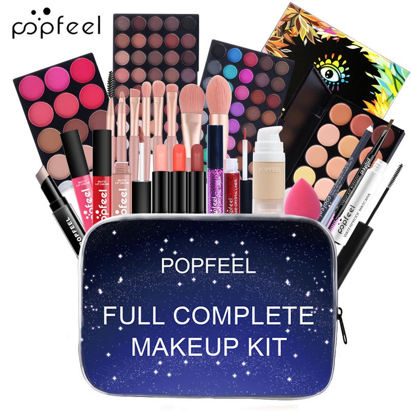 Makeup Sets Exclusive POPFEEL Makeup Full Set Of Concealer Eyebrow Pencil Eye Shadow Combination Beginner Gift Box KIT003D_voghion.com