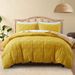 Modern Geometric Jacquard Duvet Cover Set - Soft Brushed Polyester, Yellow Diamond Pattern, Fits Twin/Full/Queen/King_voghion.com