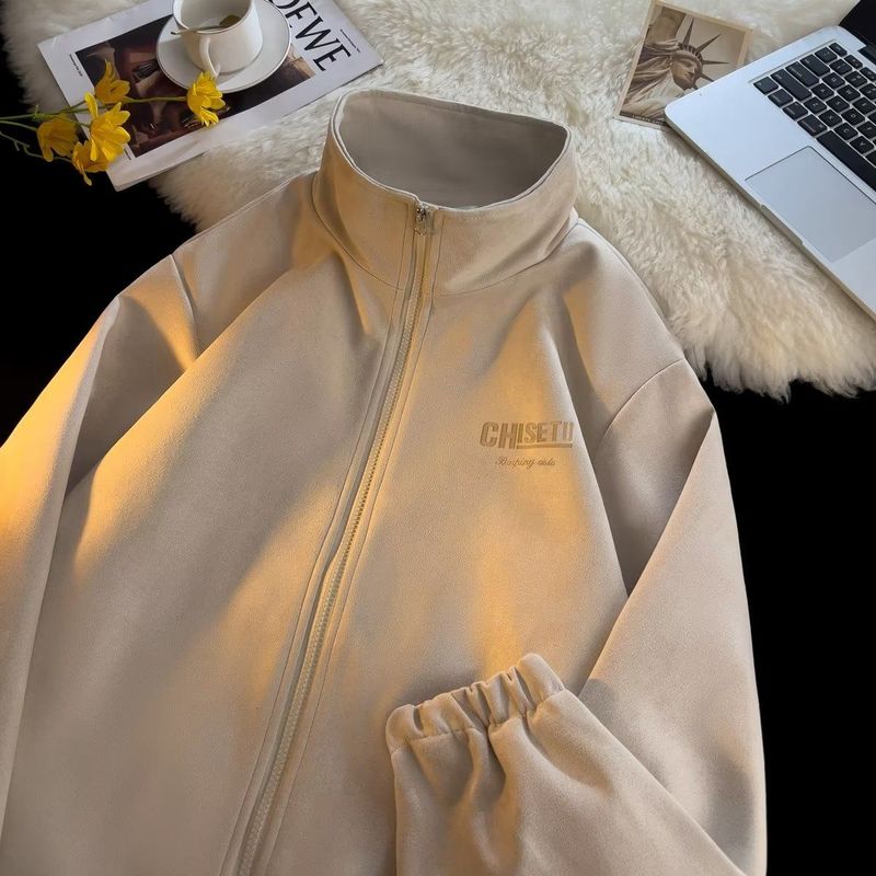 Amerikanische Wildlederjacke, Herrenoberbekleidung im Frühlings- und Herbststil, trendige High-Street-Atmosphäre der Marke Ruffian, gutaussehend gebraten_voghion.com