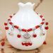 New Women's Summer String Natural Red Agate Peace Lock Tassel Bell Zodiac Year Anklet Accessories_voghion.com