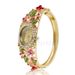 NUOVO orologio da polso analogico al quarzo con braccialetto a forma di fiore di cristallo da donna_voghion.com