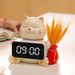 Lucky Cat Bluetooth Alarm Clock With Electronic Display_voghion.com