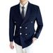1 Cross-Border Foreign Trade Style Men's Suit With Metal Buttons Slim Fit Double-Breasted Peak Lapel Single Jacket Blazer_voghion.com