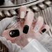 Autumn And Winter Breeze Simple Black Cool Chain Products Short Style Wearable False Nails Detachable Removal Panel_voghion.com
