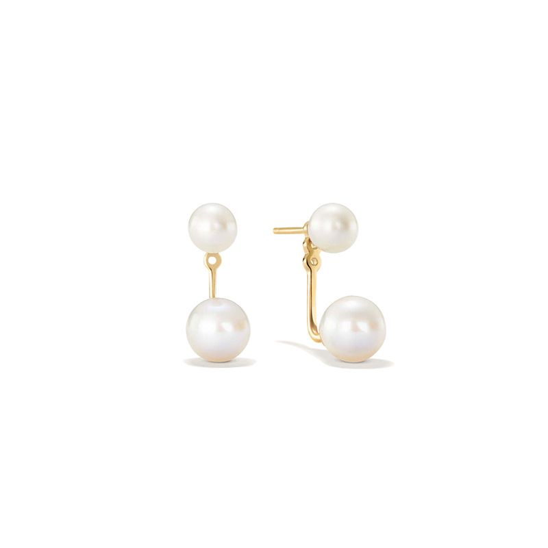 Damenschmuck Zweiteilige Perlenohrringe Leichtes Luxus-High-End-Design Einteilige Zweiteilige Ohrringe Ohrschmuck_voghion.com