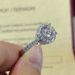 Nuovo anello aperto da donna con moissanite rotonda elegante e squisita da un carato, zircone a grappolo regolabile_voghion.com