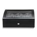 Rotations High Gloss Black Finish With Acrylic Window Leather Lined Locking Wooden 6-Watch Winder With 6-Watch Storage Area (AC Powered)_voghion.com