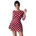 2025 Spring/Summer New Women's Sexy Polka Dot Backless Mesh Flared Sleeve Mini Dress_voghion.com
