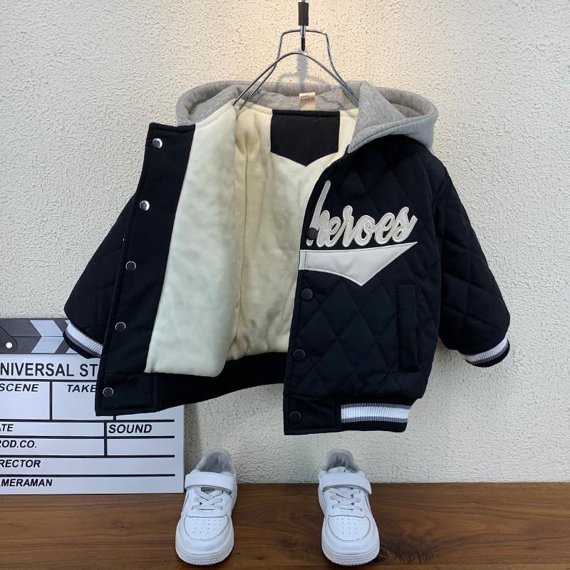 Boys' fleece coats Hipster baby padded winter coats Kids' baseball coats padded coats_voghion.com
