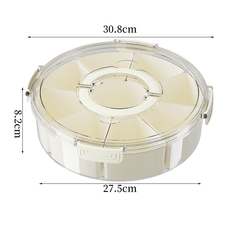 Household Handle Kitchen Sealed Spice Storage Transparent Nut Snack Tray Large Capacity Refrigerator Fresh-Keeping Box_voghion.com