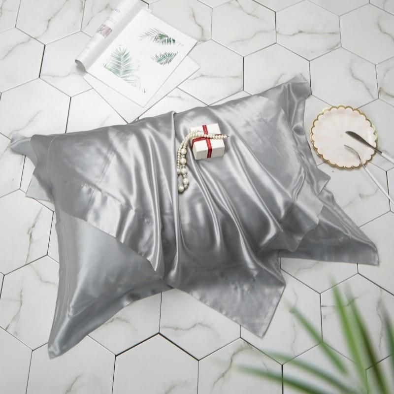 100% Polyester Satin Pillowcase – Faux Silk, Wrinkle-Resistant & Skin-Friendly (Single Size, Modern Colors)_voghion.com