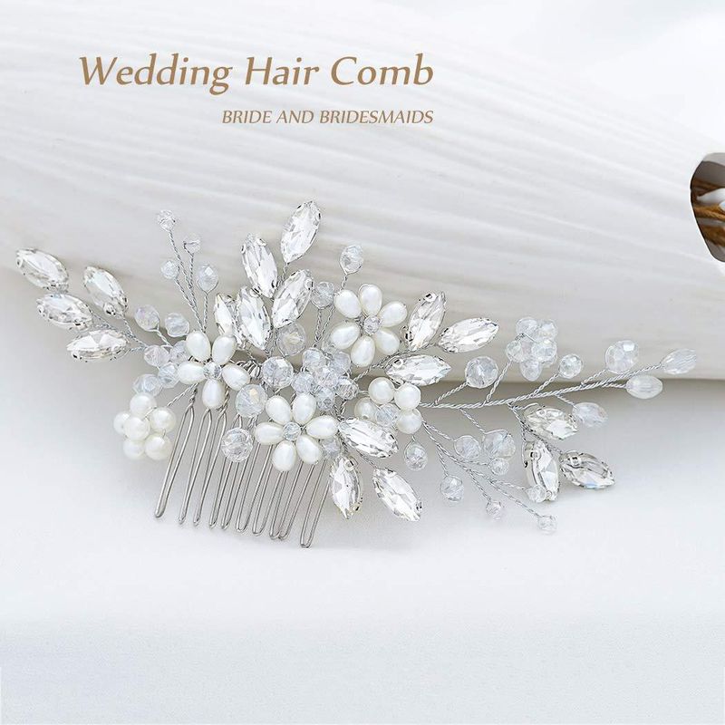 Women's Clothing Exclusive Pearl Crystal Handmade Bridal Wedding Headdress Hair Accessories Direct_voghion.com