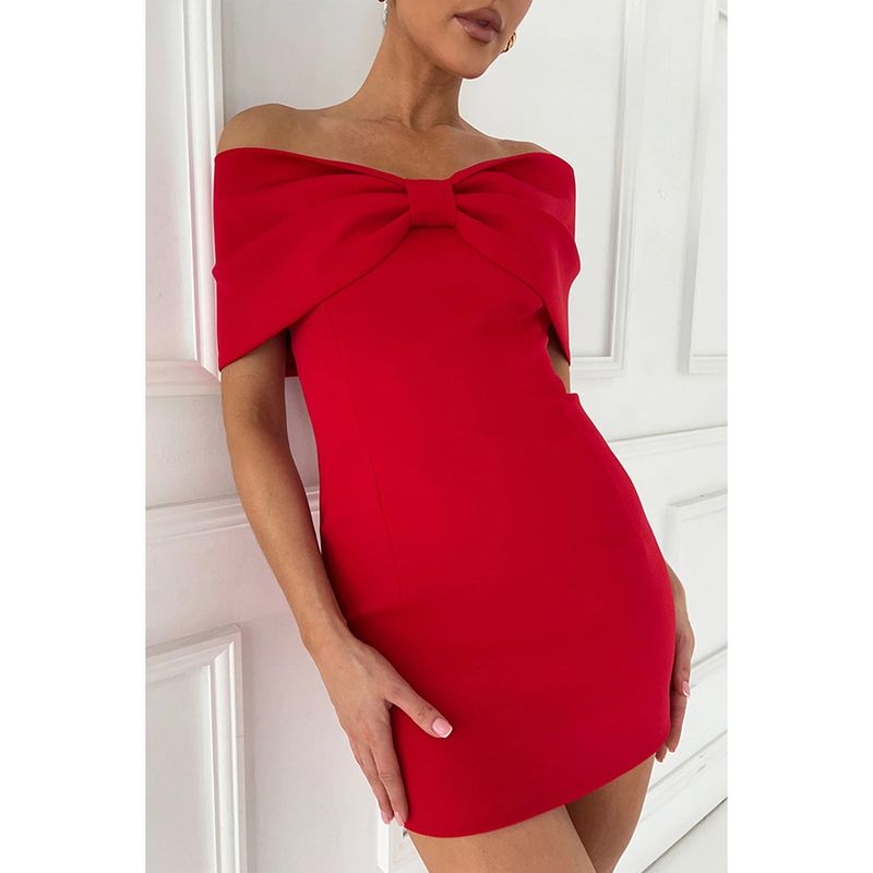 Damenbekleidung Frühling und Sommer neues sexy One-Line-Kragen-Freizeitkleid INS Partymode Kleid für Frauen_voghion.com