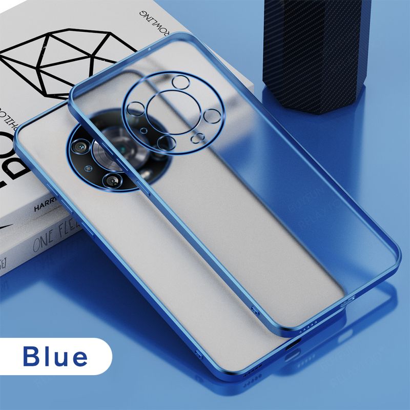 Honer Magic 4 Pro étui translucide mat placage cadre dur PC couverture arrière pour Honor Magic4 Pro 5G 2022 caméra antichoc_voghion.com