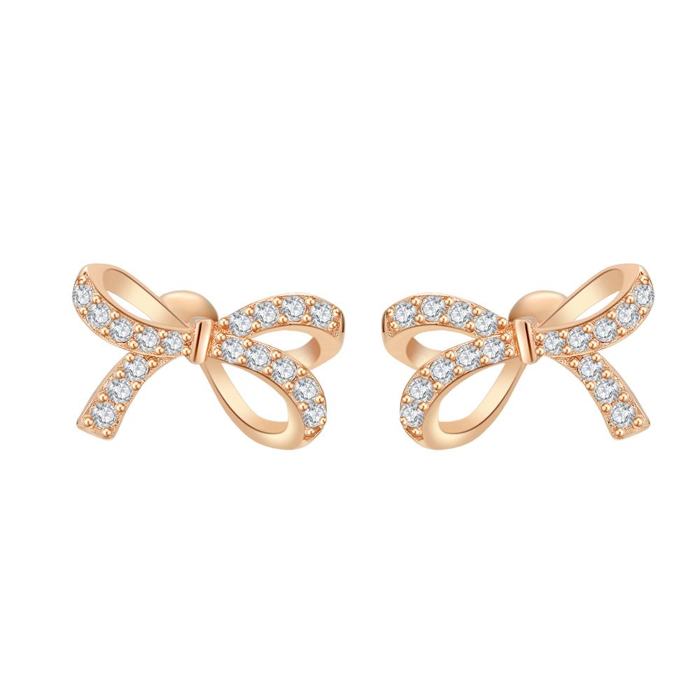 Women's Jewelry Silver Moissanite Earrings Butterfly Wonderland Round Bead Screw Earrings Exquisite Romantic Sweet Temperament Earrings_voghion.com