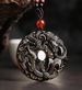 Collier rond en obsidienne de glace naturelle, pendentif Dragon Pixiu, amulette porte-bonheur noire, bijoux cadeaux pour hommes et femmes_voghion.com
